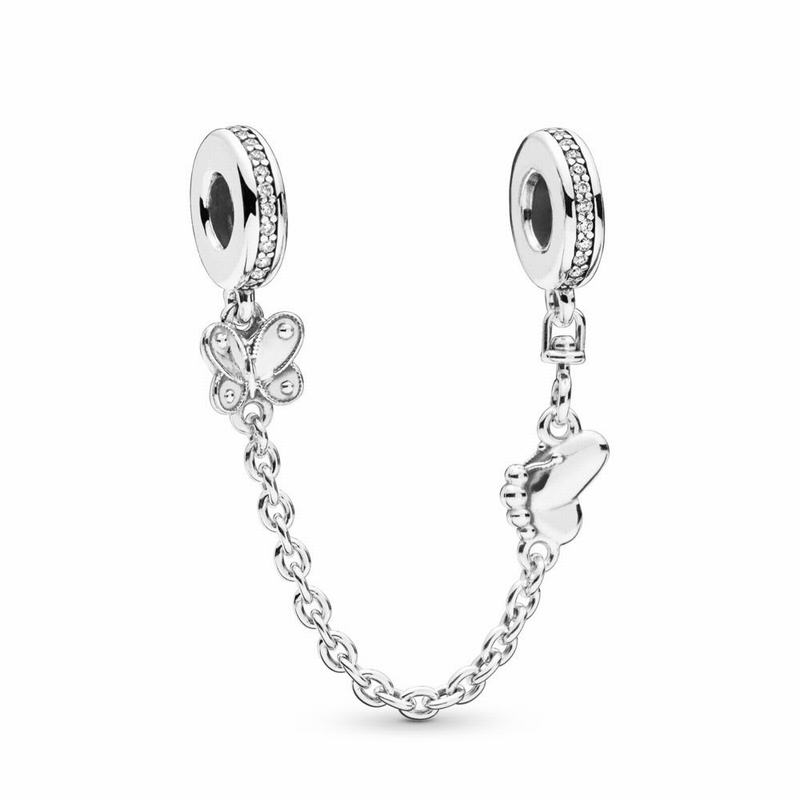 Pandora Australia Decorative Butterflies Safety Chain - Sterling Silver | MTFHKD071